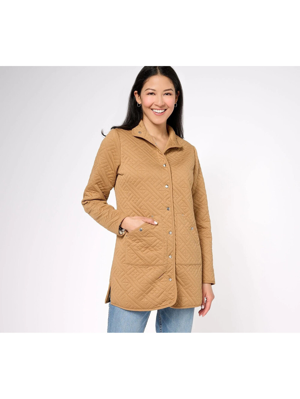 #2152 Sport Savvy Regular Quilted Knit Car Coat w/ Printed Lining SIZE XXS